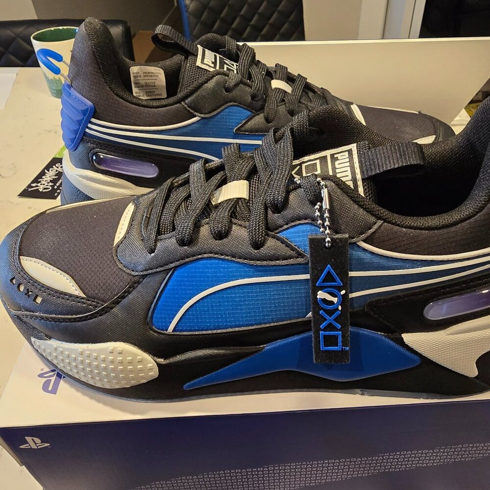 Puma x PlayStation RS-X Black Team Royal Men Unisex Black Team MENS SIZE 10 NEW